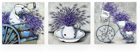 Dipinti in set di 3 pezzi 30x30 cm Lavender - Wallity