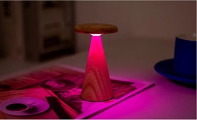 Lampada da tavolo LED di colore naturale con paralume in legno (altezza totale 14 cm) Sylva – Gingko