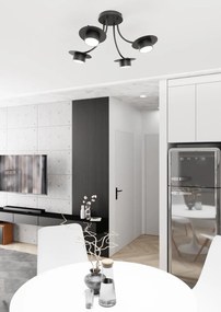 Lampada a soffitto in acciaio ENSO 4 nero da interno 4xGX53