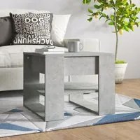 Tavolino Salotto Grigio Cemento 55,5x55x45 cm Legno Multistrato cod mxl 14003