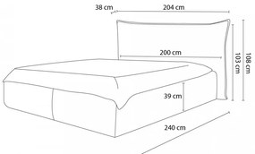 Letto matrimoniale imbottito beige con contenitore con griglia 160x200 cm Jade - Bobochic Paris