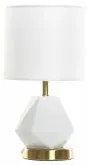 Lampada da tavolo DKD Home Decor Bianco Poliestere Metallo Ceramica 220 V Dorato 50 W (20 x 20 x 37 cm)