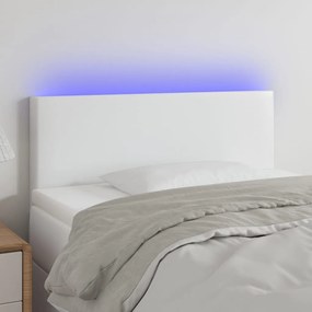 Testiera Bianca A Led 80x5x78/88 Cm İn Similpelle /