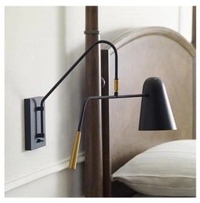 Feiss - Applique SIMON 1xE27/60W/230V nero/oro