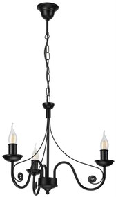 Lampadario a sospensione con catena DONATO 3xE14/40W/230V nero