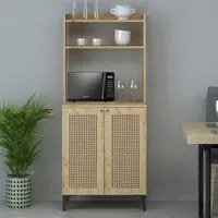 Credenza alta 2 ante e vani a giorno rovere Zanne