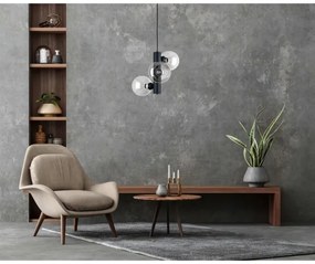 Lampadario a sospensione con filo TUBE 3xE27/60W/230V nero/limpido