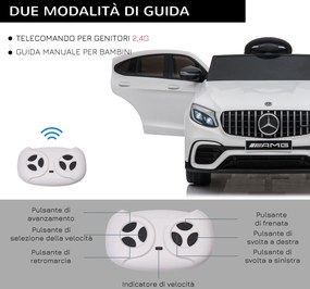 Macchina Elettrica per Bambini 12V con Licenza Mercedes GLA 45 AMG Bianca...