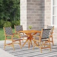 Set Mobili da Pranzo per Giardino 5 pz Legno Massello di Acacia cod mxl 40649