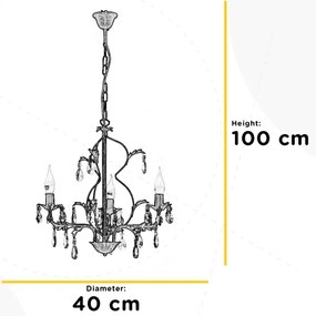 ONLI - Lampadario a sospensione con catena TERESA 3xE14/6W/230V bronzo