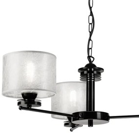 Lampadario a catena ROSA 3xE27/60W/230V nero/grigio