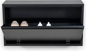 Scarpiera nera in metallo con ante ribaltabili/da parete 75x41x22 cm Billy – Spinder Design