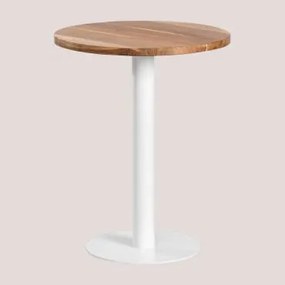 Tavolo da bar rotondo in legno di acacia Macchiato n Ø60 cm & BIANCO - Sklum
