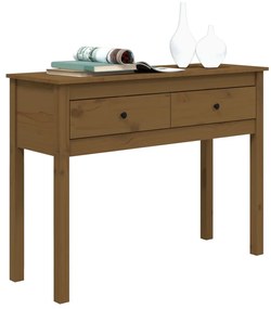 Tavolo consolle miele 100x35x75 cm in legno massello di pino