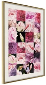 Poster  Floral Jigsaw  Cornice Quadri Cornice d'oro con passe-partout, Larghezza x Altezza Home decor 20x30