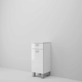 Base Multiuso a Terra 83 Cm Un'Ante Un Cassetto Savini "Rigo" Bianco Lucido