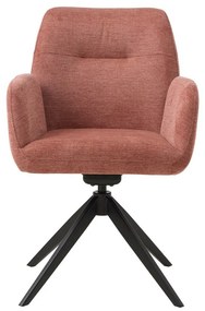 Sedia da pranzo rosa in imbottito con braccioli Roxana – Unique Furniture