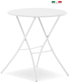 Tavolo da pranzo per giardino pieghevole Gaia FIAM struttura e superficie in acciaio bianco per 2 persone 67x67cm