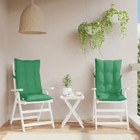 Cuscini Per Sedia Con Schienale Alto 2 Pz Verde Tessuto Oxford /