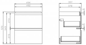 Cersanit S929-012 - Mobile sottolavabo MODUO 49,4x39,7 cm bianco