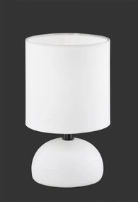 Lampada tavolo luci  r50351001 base bianco paralume bianco