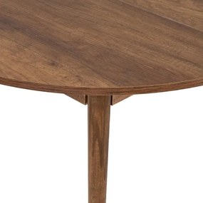 Tavolo Tondo Da Pranzo Allungabile 100-130 Cm Da Interno Viona Noce Scuro