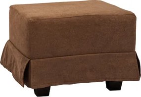 Pouf imbottito marrone in tessuto 57x41 h sfoderabile con piedini