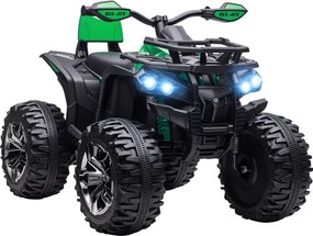 Quad per Bambini Elettrico 12V con Fari e Batteria Ricaricabile, Età 3-5 Anni, 100x65x73cm, Verde...