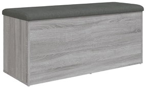 Panca portaoggetti grigio sonoma 102x42x45 cm legno multistrato