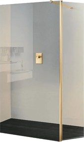 Deflettore walk-in Wens L 40 X H 200 cm, vetro trasparente 6 mm, profilo oro spazzolato
