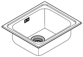 GROHE 31719SD0 - Lavello da cucina K200 533 × 457 mm in acciaio inox