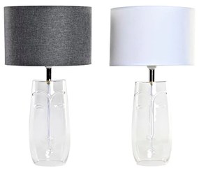 Lampada da tavolo DKD Home Decor Viso Trasparente Bianco Grigio chiaro Moderno (2 Unità) (30 x 30 x 54 cm)