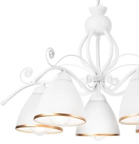 Lampadario a sospensione con catena RETRO II 5xE27/60W/230V bianco