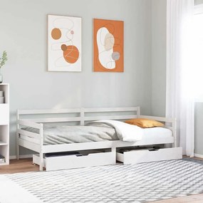 Dormeuse Con Cassetti 90x200 Cm Legno Massello Pino /