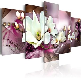 Quadro Astrazione magnetica con orchidea  Colore Grigio, Dimensioni e Misure 200x100