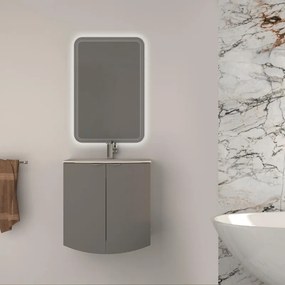 Mobile bagno sospeso con lavabo L 70 x H 70 x P 51 cm grigio nuvola per vasca centrale Onda