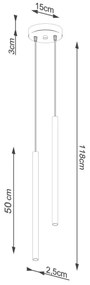 Sollux SL.1304 - Lampadario a sospensione con filo PASTELO 2xG9/8W/230V nero