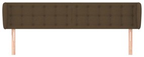 Testiera ad orecchio marrone scuro 203x23x78/88 cm in tessuto