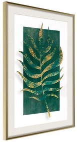 Poster  Gilded Palm Leaf  Cornice Quadri Cornice d'oro con passe-partout, Larghezza x Altezza Home decor 30x45