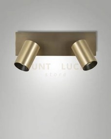 Flores spot 2 luci ottone satinato orientabile attacco gu10