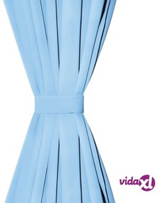 vidaXL 2 Pz Tende Oscuranti Occhielli in Metallo 135x175 cm Turchese