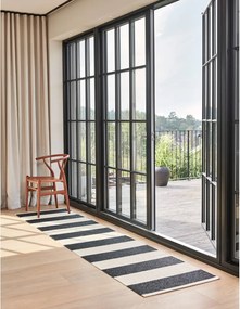 Passatoia da interno/esterno bianca e nera 70x225 cm Bob Black Vanilla – Pappelina