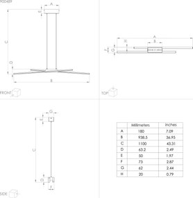 Eglo 900489 - Lampadario a sospensione con filo LED dimmerabile PANAGRIA 2xLED/13W/230V