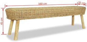 Panca da Ingresso 110x35x45 cm in Rattan Naturale