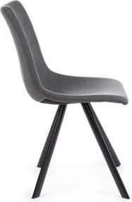 Sedie Da Interno Imbottite In Ecopelle Gambe Nere Alva Pu Grigio Bizzotto - 4 Pz