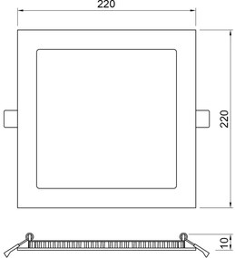APLED - Lampada LED da incasso per bagni SQUARE LED/18W/230V IP41 220x220 mm