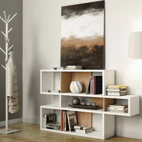 Libreria bianca in rovere 156x100 cm London - TemaHome