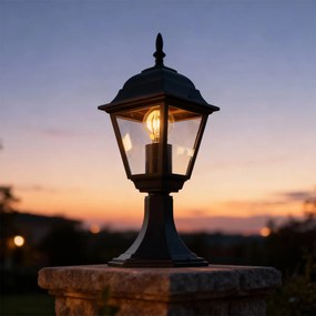 Paletto Lampione Vintage 40cm E27 IP54 Nero - Serie Alfieri