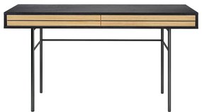 Scrivania nera a righe, 130 x 60 cm - Woodman