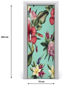 Sticker porta Pattern hawaiano 75x205 cm